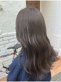【アッシュブラウン×外巻きロング】