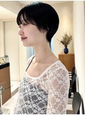 マッシュショート丸みショートボブくびれショート黒髪ショート