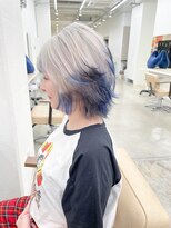 ニュート(Neut ) ホワイトシルバーエンドカラーブルー/ブラック/裾カラーレイヤー