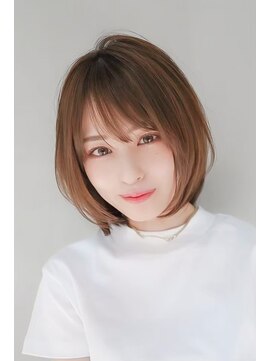 ギークス(GEEKS) 【GEEKS渋谷】ブリーチなし/夏カラー/くびれボブ/ライトベージュ