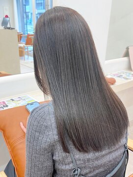 ガーデンヨコハマ(GARDEN YOKOHAMA) 暗めカラー/ミディアム/オリーブブラウン/縮毛矯正/ストレート