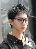 渋谷スパイキーパーマメンズカットスパイキーショート30代