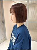 タッセルボブ ミニボブ 切りっぱなしボブ 前下がりボブ 縮毛矯正