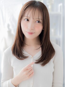 モッズヘア 越谷(mod's hair) 透けバングダークグレーミディアムレイヤーc7越谷20代30代40代