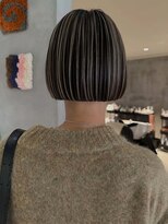 ハウ 心斎橋(how)&nbsp;コントラストハイライトミニボブアンブレラカラー20代30代40代