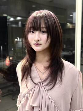 スリット(slit) ペールピンク×ブラウンのアンブレラカラー