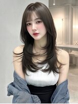 ノイズ エコル(Hair&Make NOISM ekolu )&nbsp;20代30代40代ウルフ前髪アンブレラカラーこなれミディイメチェン