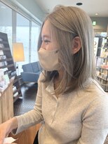 ヘアラウンジ アングゥ(hair lounge ungu)&nbsp;透明感グレージュ×外ハネミディ