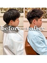 フレーム なんば店(FRAME)&nbsp;【FRAME/難波/メンズ】刈り上げくせ毛カットアップバング