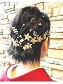 大人可愛いミディアムヘアアレンジ♪卒業式袴お着付け