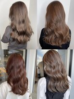 美容室フルール&nbsp;透明感♪髪質改善カラー小顔艶感ミディミルクティーベージュ