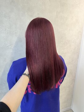 ミューバイケンジ(miu by KENJE) miu&橋本愛海　ワンブリーチでレッドカラー