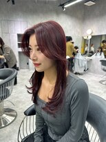 シティ(CITY)&nbsp;レッドブラウン カーテンバング レイヤーカット