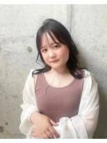 エミュ 天文館店(eMu) 暗髪パープルピンク×インナーピンクベージュ