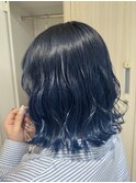 光に透けるネイビーブルーグラデーション