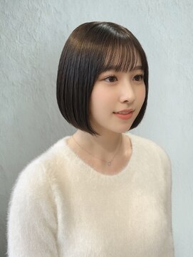 ミツバ(3tuba) 髪質改善 切りっぱなしボブ 髪質改善トリートメント オリーブ