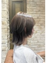 シャル オカチマチ 上野御徒町(shalu) 【AMI】ボブウルフ × 明るめオリーブベージュ