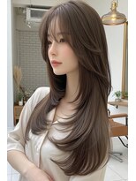 ノイエ 原宿 北参道(NoIE)&nbsp;ハッシュカットシースルーバングフレンチバングレイヤーカット