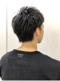 サイドパートショートワイルドアップバング