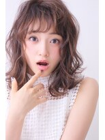 ヘアーズ ベリー あびこ店(hairs BERRY)&nbsp;BERRY/デザインカラー＿厚めバング＿ローライト＿スリークボブ