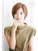 大人ショートボブ×フォギーベージュ