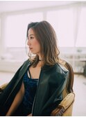 大人かわいい♪セミウェットウェーブ♪ハイライトカラー