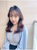韓国風ヨシンモリ前髪薄めバング＃イメチェンラベンダーカラー