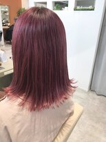 リムヘアーズボウグループ(Rim hairs BEAU group) ぱっつんロブスタイル×ラベンダーピンク【お客様スナップ】