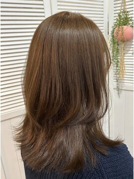 リコ 池袋東口店(Liko) 大人ガーリー チョコレート ブラウン ミディアムレイヤー