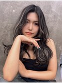 ホワイトハイライトカラーハイライトカラーレイヤーカット