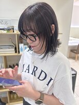 お洒落　ボブ　レイヤースタイル　秋髪　ボルドーカラー