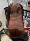 オレンジブラウン艶々ヘアスタイル/髪質改善/イルミナカラー