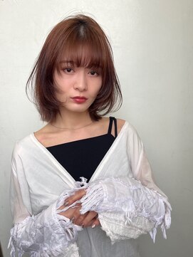 サロンドミルク 原宿(salon de MiLK) ハイライトミルクティーベージュ顔周りレイヤーカット/原宿