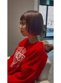 オン眉ぱっつんボブ