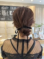 アース 三軒茶屋店(HAIR&MAKE EARTH)&nbsp;三軒茶屋_ヘアアレンジ_ヘアセット_シニヨン_リボン_お呼ばれ