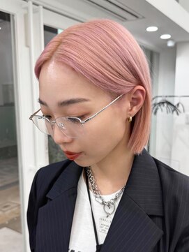 ニトバイアンキシム(nit by ahnkism) 韓国ヘアボブベージュブリーチダブルカラー堀江