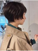 ラインのあるマッシュショート