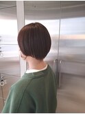 冬◎ココアベージュで透明感暗髪ショートボブ小顔