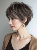 大人ショート　白髪ぼかし　脱白髪染め　白髪染め　40代50代60代