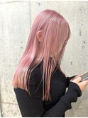 渋谷ダブルカラーコーラルピンクアッシュピンクベージュカラー◆