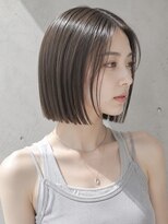 ヴェイン 渋谷(vain)&nbsp;切りっぱなしボブ センターパート 髪質改善 オリーブグレージュ