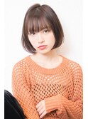 大人かわいい伸ばしかけグレージュナチュラルボブ