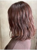 【No.06HWS】波巻きBob×ラベンダーpink
