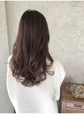 透け感ヌーディブラウン×フェミニンウェーブ【元町/石川町】