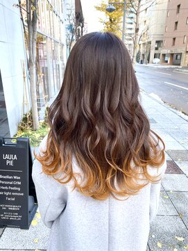 ワンスタイル(One style) グラデーションカラーオレンジ+髪質改善トリートメント