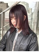 ヲタク(wotaku.)&nbsp;暖色カラーレッドカラーブリーチなしカラーチェリーレッドボブ