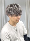 メンズホワイトグレージュバレイヤージュ