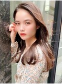 デジタルパーマ前髪パーマ韓国くびれミディアムチェリーブラウン