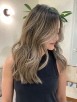 ハーパーズ 渋谷(harpers)&nbsp;アッシュベージュバレイヤージュセミロングレイヤーカット