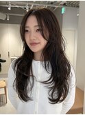 天神大名レイヤーカット大人レイヤーくびれヘアロング今泉